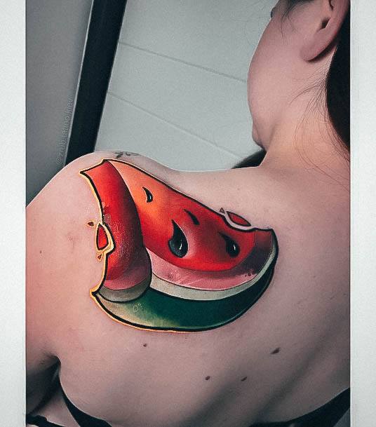 Beautiful Watermelon Tattoo Design Ideas For Women