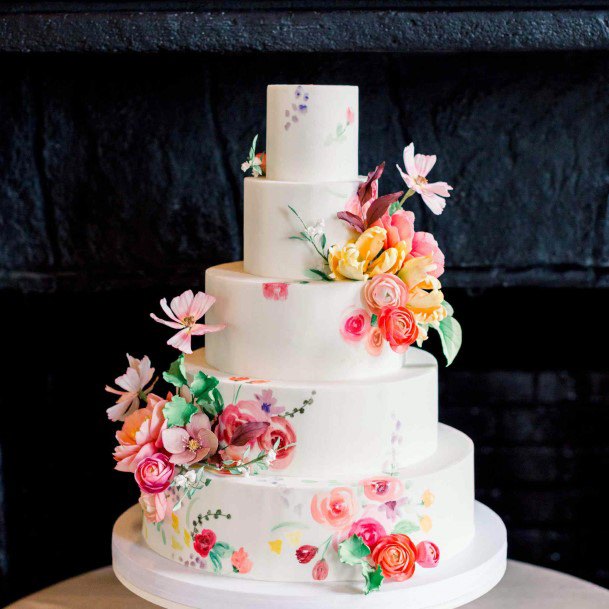 Beautiful Wedding Cake With June Flowers