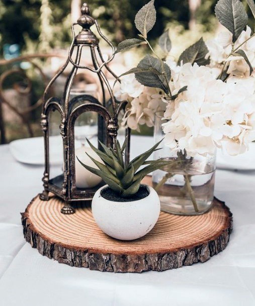 Beautiful Wedding Table Centerpiece Decoration Ideas Rustic Lantern Green Plant Inspiration