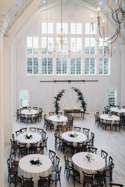 Beautiful White Barn Wedding Reception Inspiration