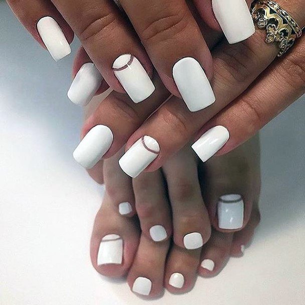 Beautiful White Prom Nail Design Ideas For Women