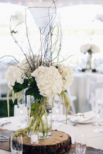 Beautiful Wild White Hydrangea Wedding Flowers