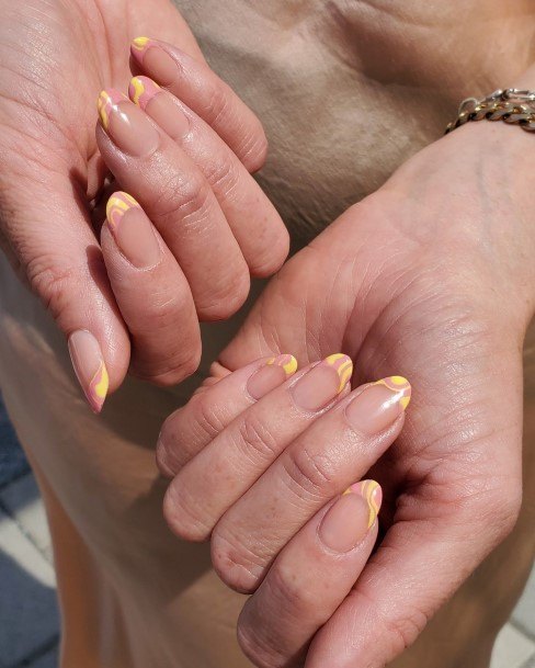 Beautiful Yellow And Pink Nail Design Ideas For Women