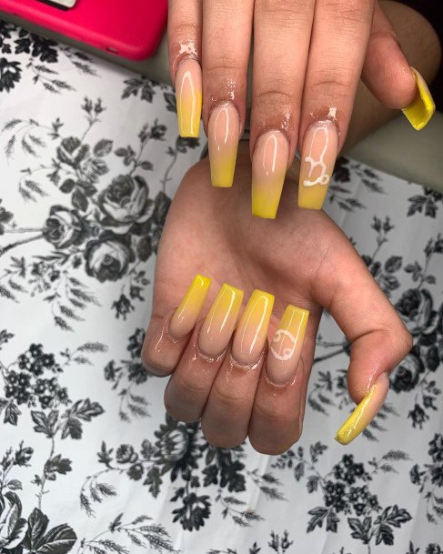 Beautiful Yellow Ombre Nail Art Women