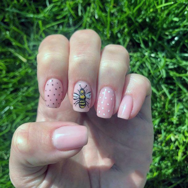 Bee And Baby Pink Nails Women