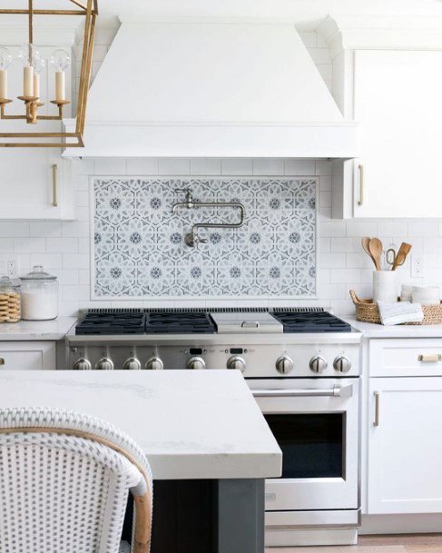 Behind Stove Mosaic Tile Kitchen Backsplash Ideas