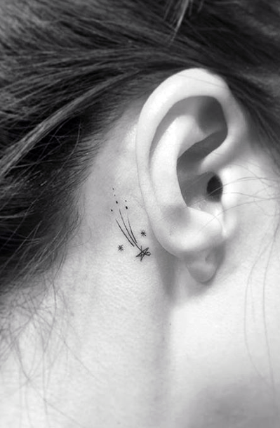 Behind The Ear Womens Tattoo