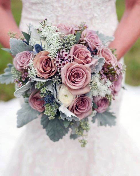 Berries And Rose Wedding Bouquet