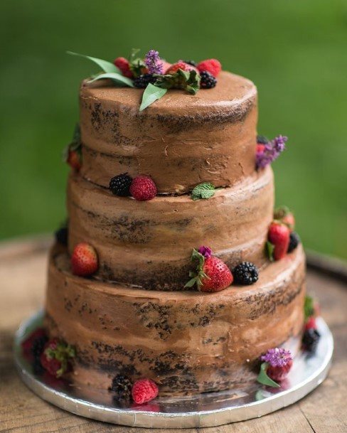 Berries Laden Chocolate Wedding Cake