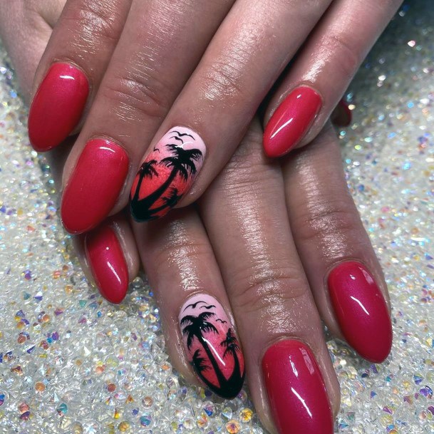 Berry Nails Tropical Themed Nails Women