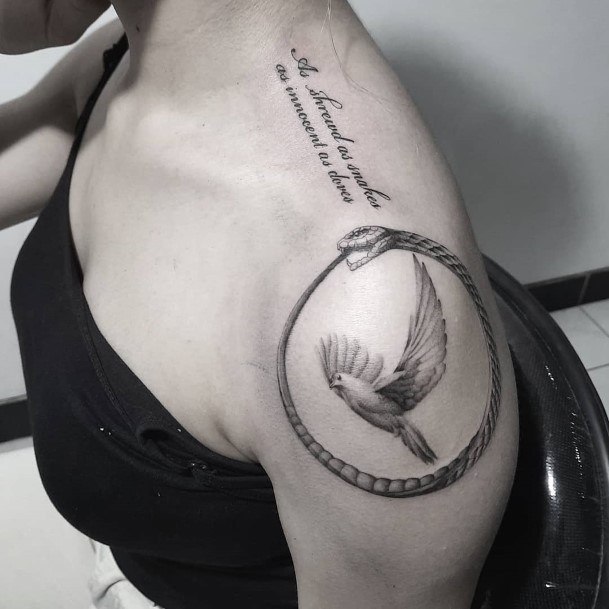 Bible Verse Womens Tattoo Designs Shoulders With Dove