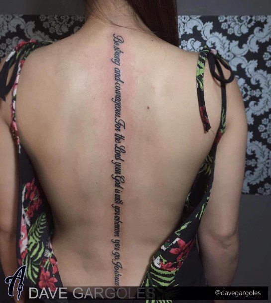 Bible Verse Womens Tattoo Ideas Spine