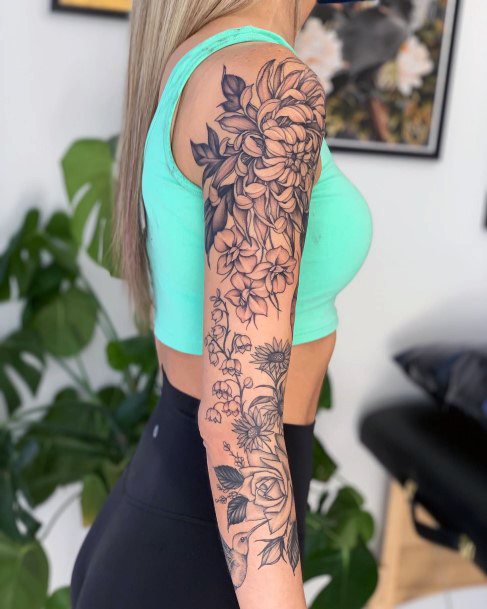 Bicep Tattoo Feminine Designs