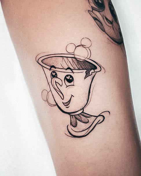 Bicep Tea Cup Bubbles Sketch Beauty And The Beast Tattoos For Girls