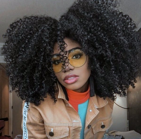 Big Ruffled Curly Afro Natural Hairstyles For Black Women