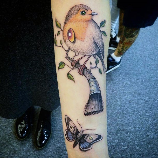 Bird And Butterfly Tattoo Womens Hands