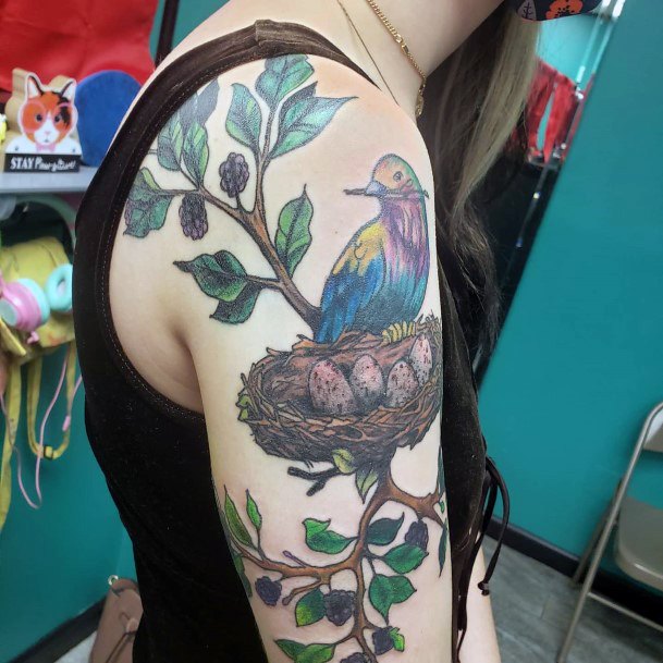 Birds Nest Tattoo Design Inspiration For Women