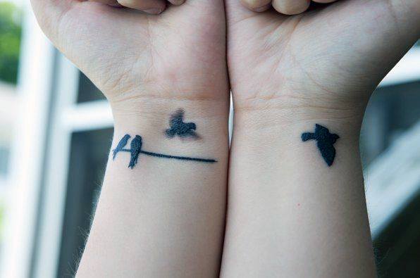 Birds On Wire Tattoo For Women On Wrist