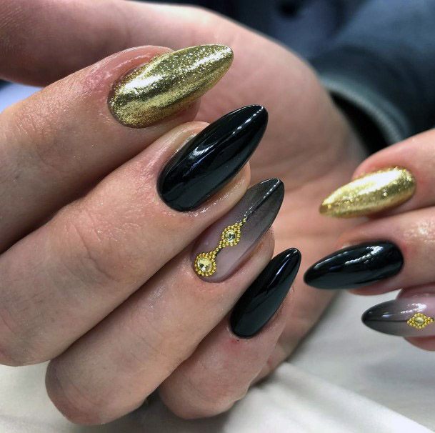 Black And Gold Block Nail Polish