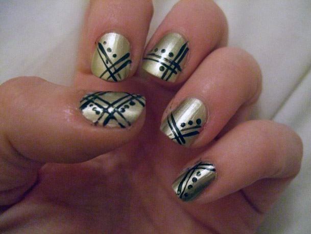 Black And Gold Nails