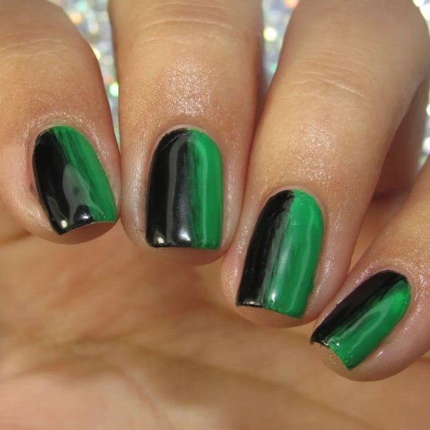 Black And Green Female Nail Designs