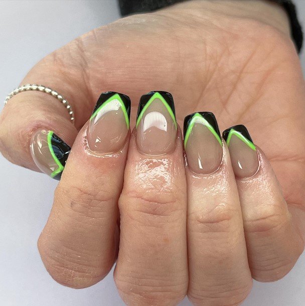 Black And Green Womens Feminine Black And Green Nails