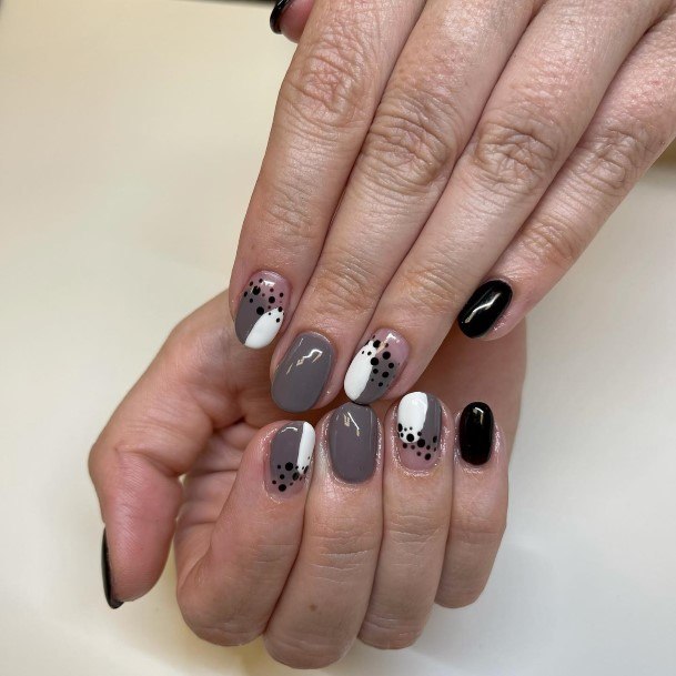 Black And Grey Nails For Girls