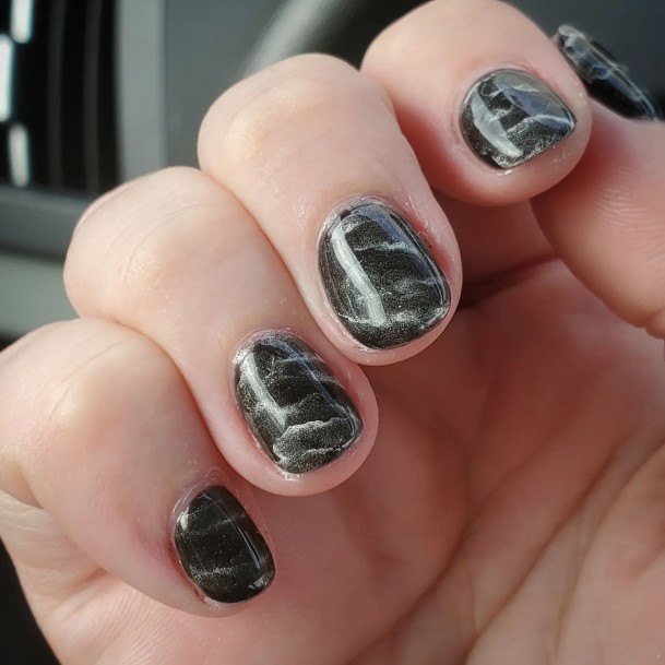 Black And Grey Womens Nail Designs