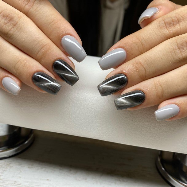 Black And Greyic Womens Black And Grey Nail Designs