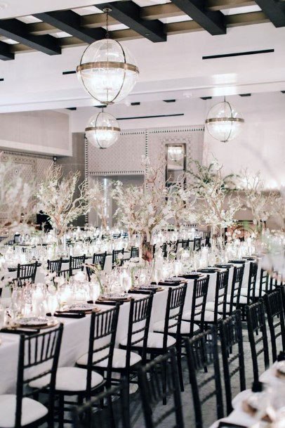 Black And White Breakfast Room Wedding Decor