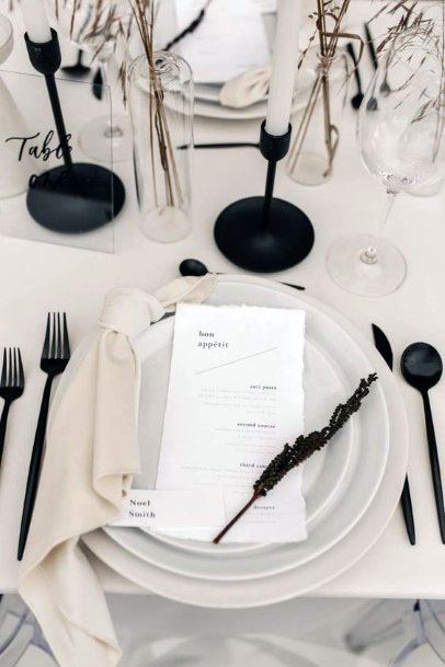 Black And White Dining Decor Wedding