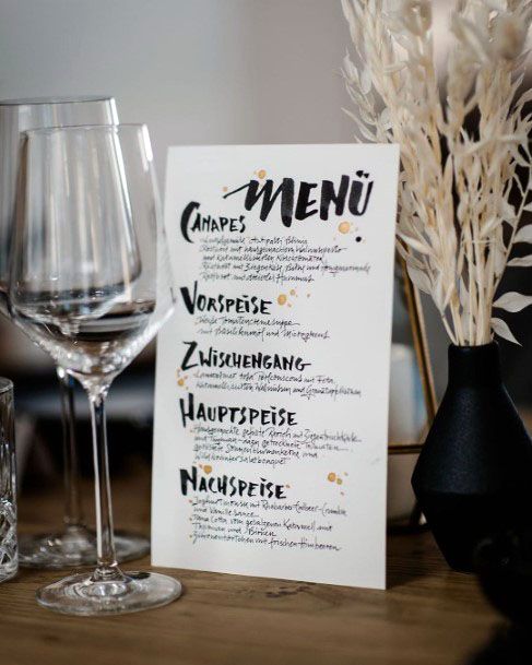 Black And White Food Card Wedding Decor