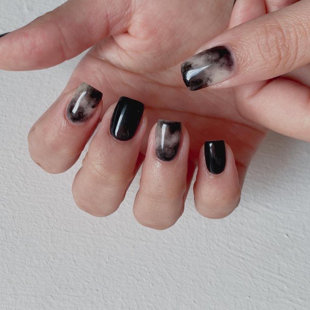 Black And White Marbleic Womens Black And White Marble Nail Designs