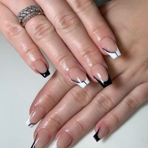 Black And White Nail For Ladies