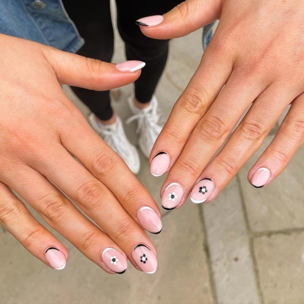 Black And White Nails For Girls