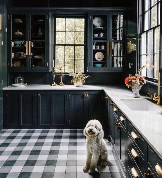 Black And White Plaid Kitchen Flooring Ideas