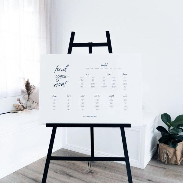 Black And White Seat Finder Board Wedding Decor