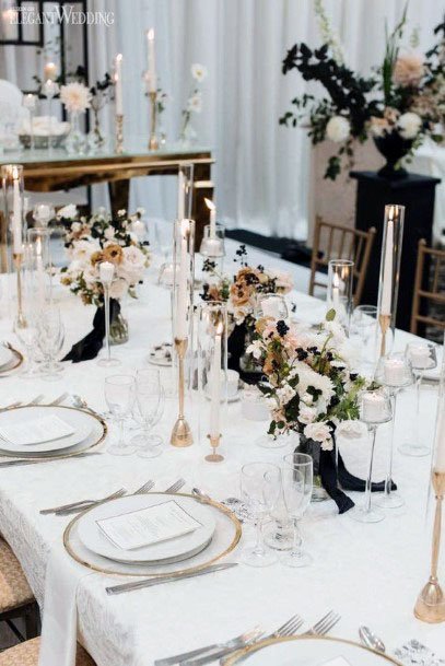 Black And White Wedding Dining Decor