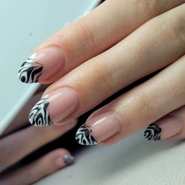 Black And White Womens Feminine Black And White Nails