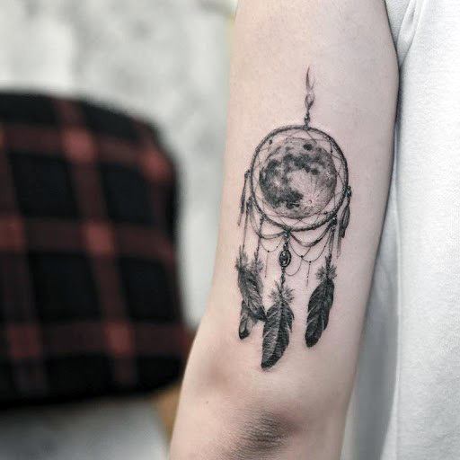 Black Art Dream Catcher Tattoo Women