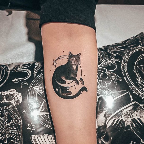 Black Cat Girls Tattoo Ideas