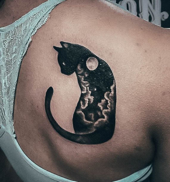 Black Cat Tattoo Design Inspiration For Women