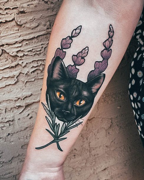 Black Cat Tattoos Feminine Ideas