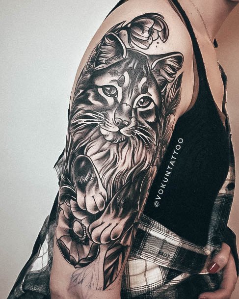 Black Cat Womens Tattoos