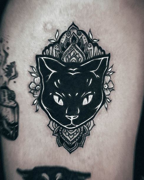 Black Catic Womens Black Cat Tattoo Designs