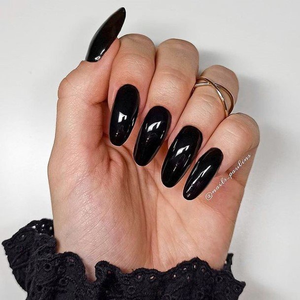 Black Coolest Womens Date Nails