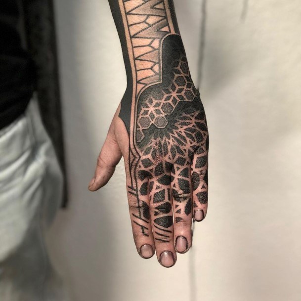 Black Design Tattoo Womens Hands