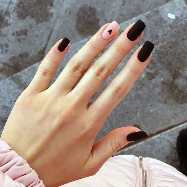 Black Dress Girls Nail Ideas