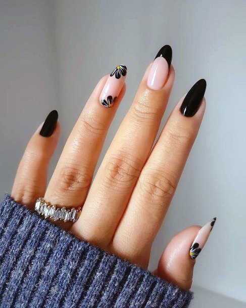 Black Dress Nails Feminine Ideas