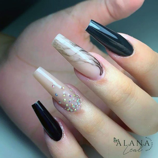 Black Dress Womens Nail Designs